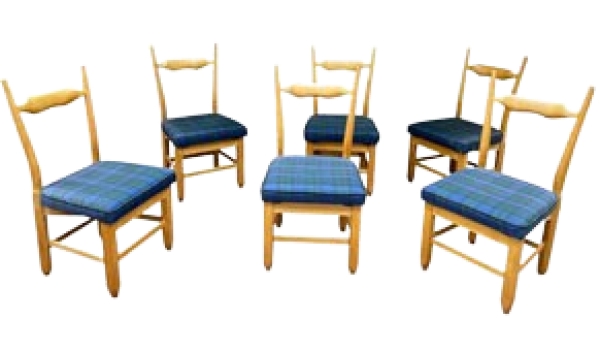 MOD 1712 Guillerme et Chambron, 6 Chaises Modèle Charles