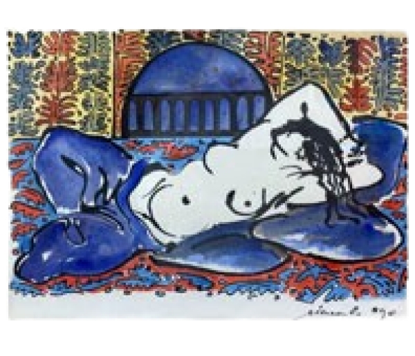 MOD 14413 Ecole Du XXeme Siecle, Aquarelle signée