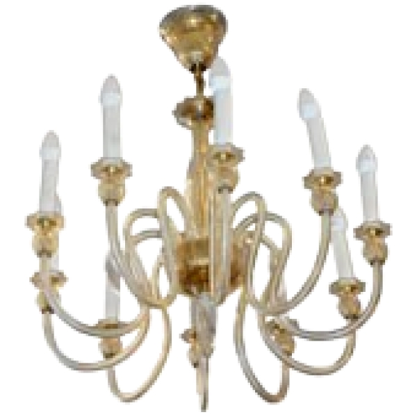 MOD 1086 Lustre en verre dans le style de Murano vers 1960