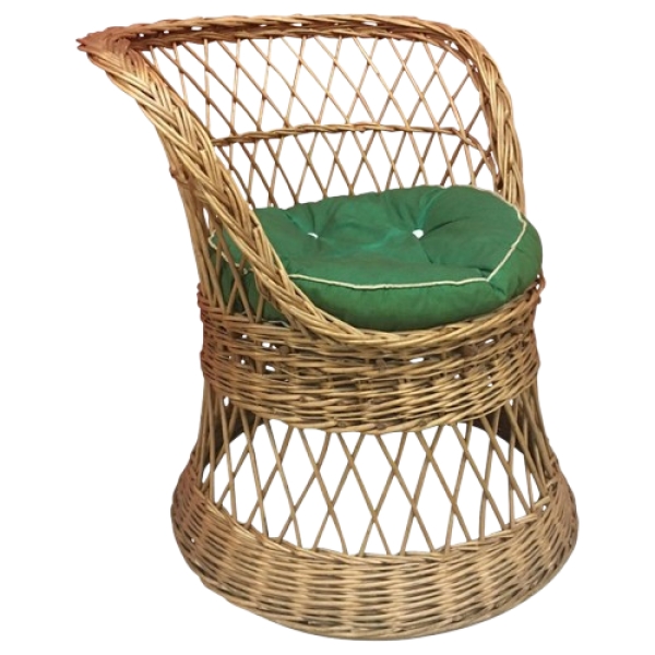 MOD 1463 Fauteuil en rotin circa 1960. Coussin réversible.