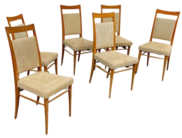 MOD 1848 Suite de 6 chaises circa 1950/1960