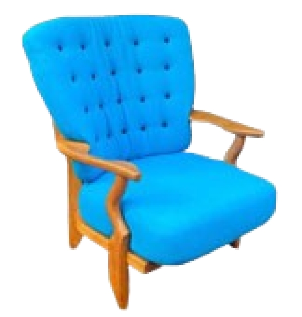 MOD 1666 Guillerme et Chambron, fauteuil caqueteuse en chêne