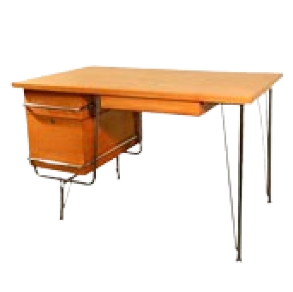 MOD 1238 Heywood Wakefield Trimline Desk &amp; Chair Kem Weber Design Mid Century