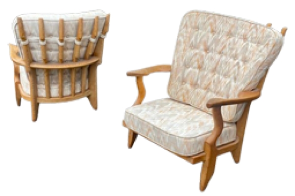 MOD 1988 Guillerme et Chambron, fauteuil Petit Repos en chêne