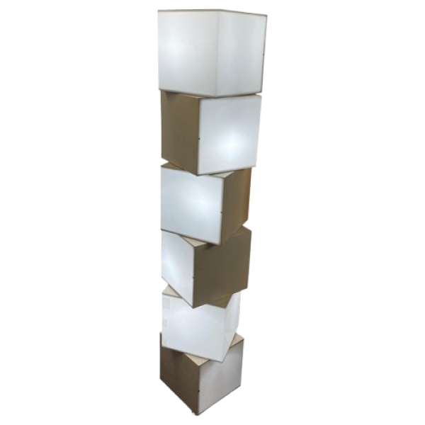 MOD 1334 Lampe totem en métal et plexiglas,