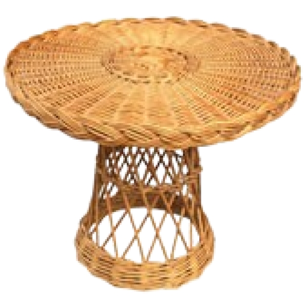 MOD 11412 Gueridon Vintage En Rotin, Circa 1950/1960